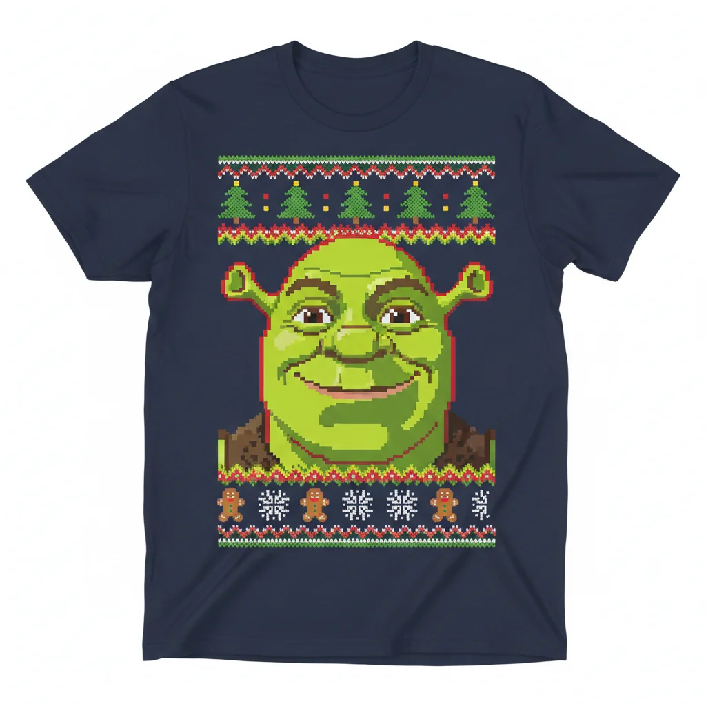 Shrek Christmas Big Face Essential Tee