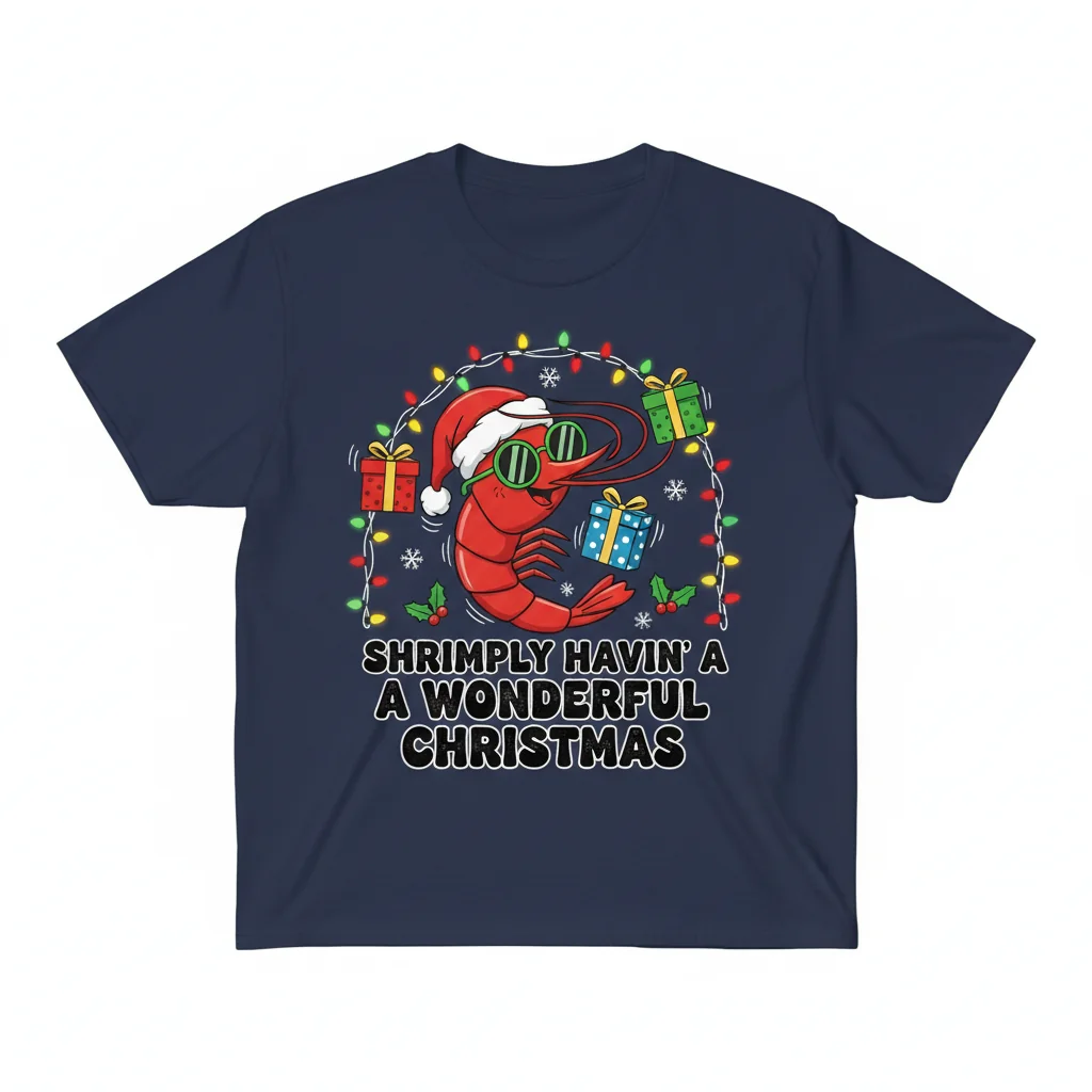 Shrimply Wonderful Christmas Essential Tee
