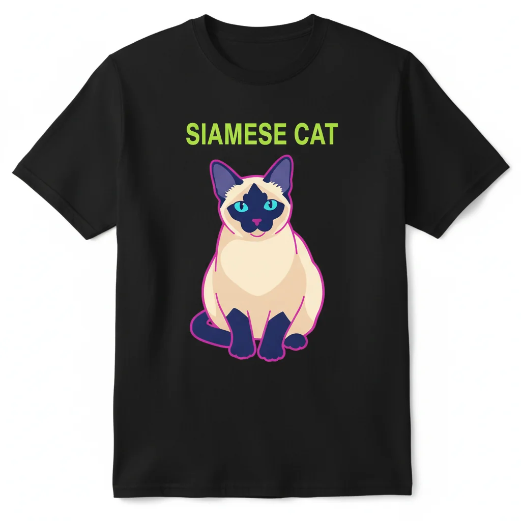 Siamese Cat T-Shirt | Premium Ring-Spun Cotton Tee | Unisex Graphic Top