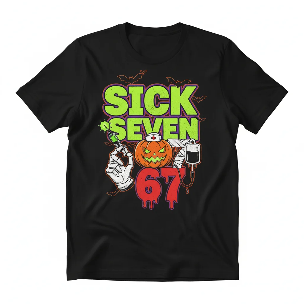 The 'Sick Seven 67' Halloween Wordplay Tee – A Playful Spirit