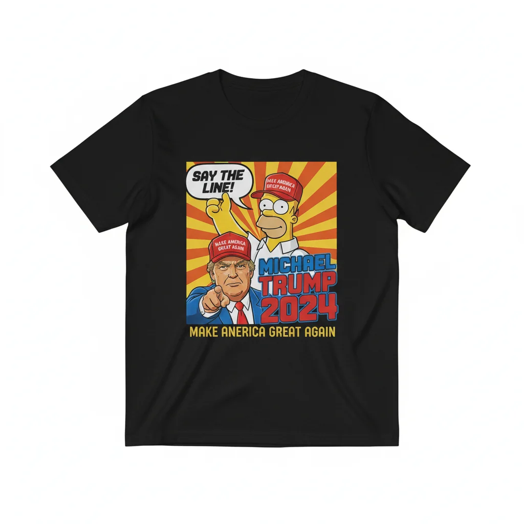 Simpsons x MAGA 2024: The "Say the Line, Michael!" Unofficial Tee