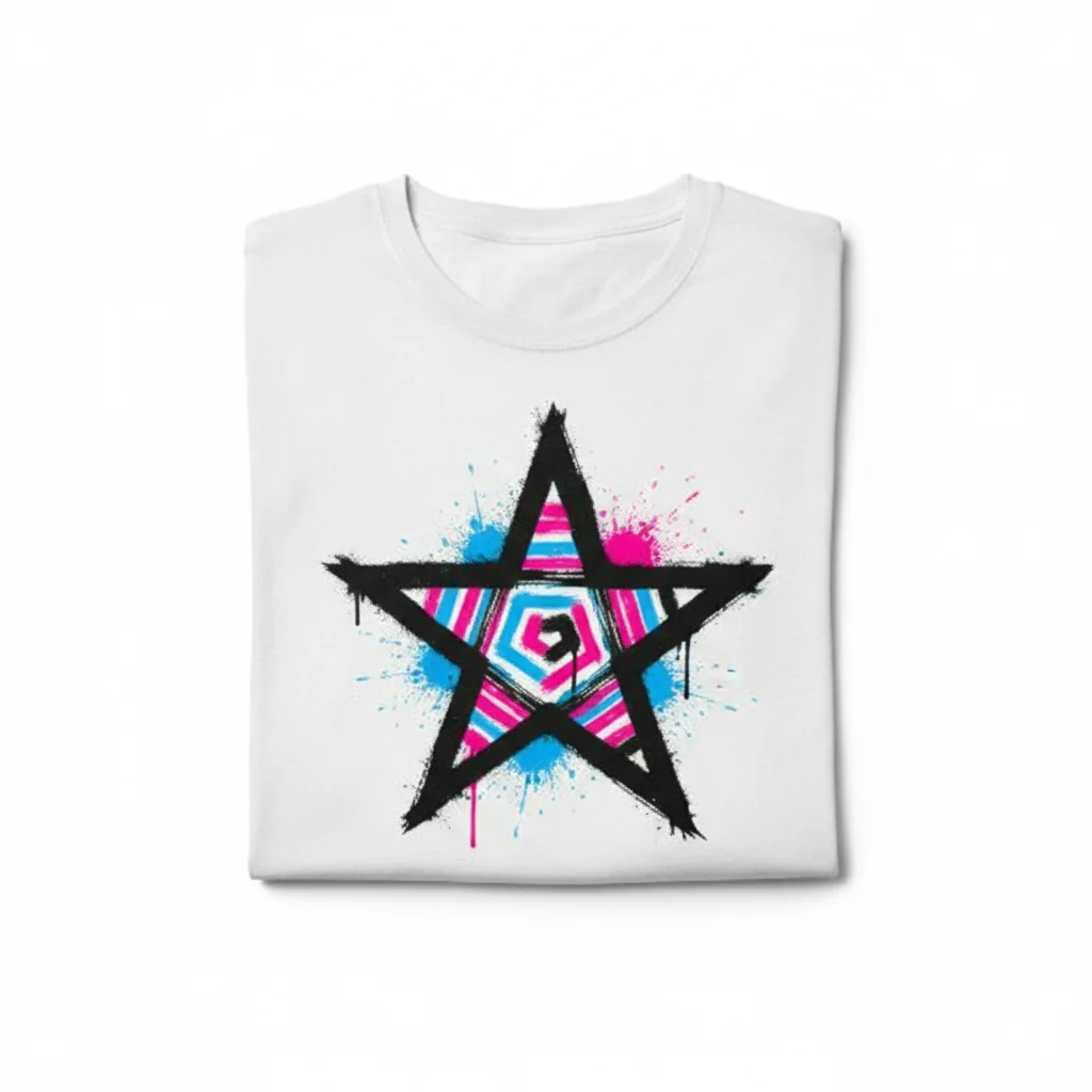 Essential Black Star on White T-Shirt - Iconic & Comfortable