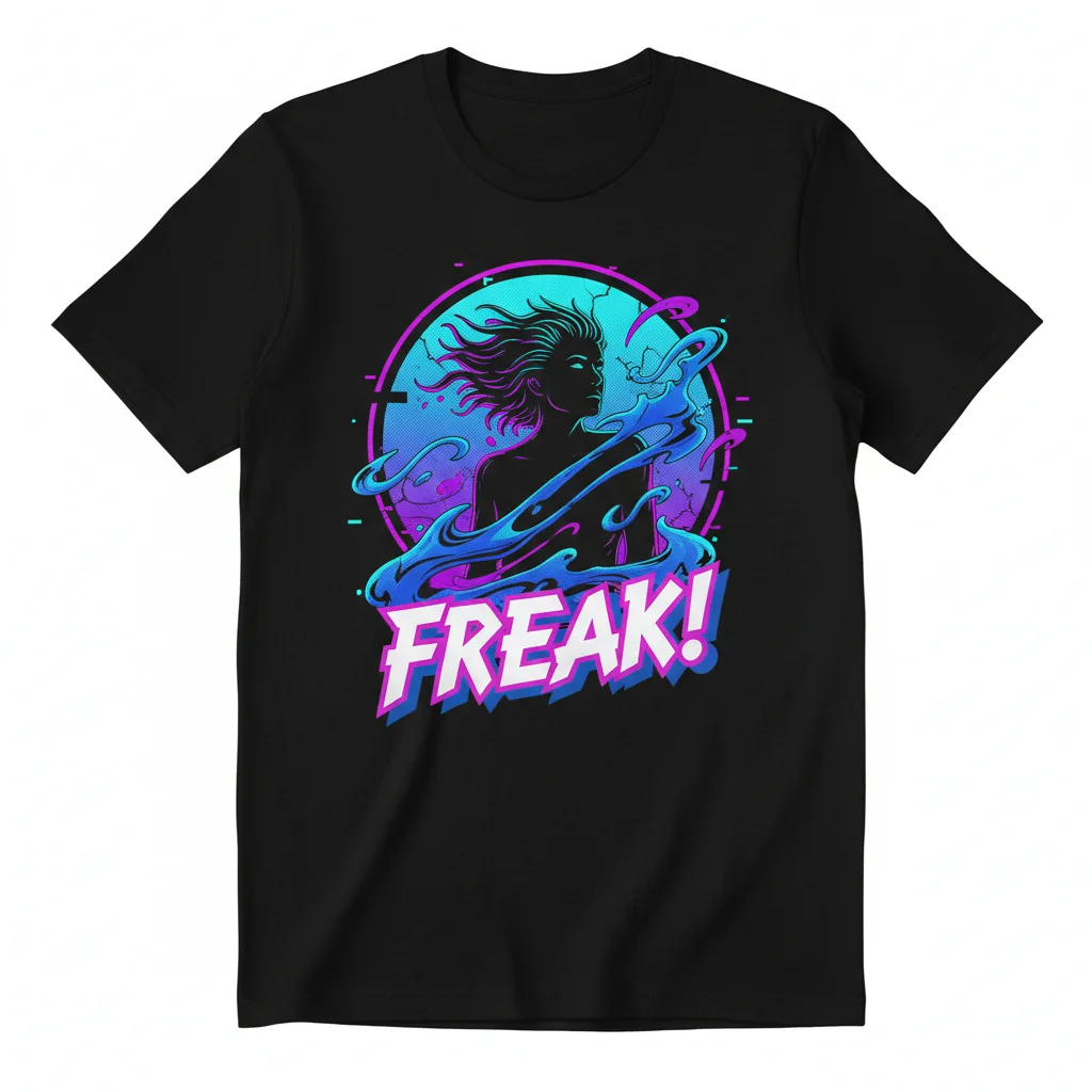 Sinjin Drowning Freak Logo T-Shirt | Internet Culture Graphic Tee | Soft Cotton Unisex Shirt