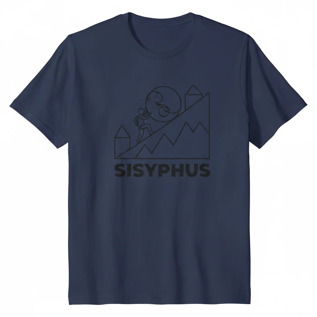 Sisyphus Minimalist Dark Ink Mythology Essential T-Shirt: Lasting Style & Comfort