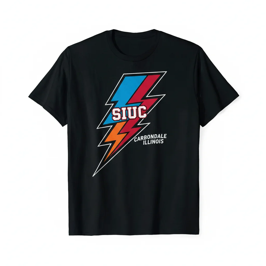 SIUC Southern Illinois University Carbondale Lightning Bolt Art Tee