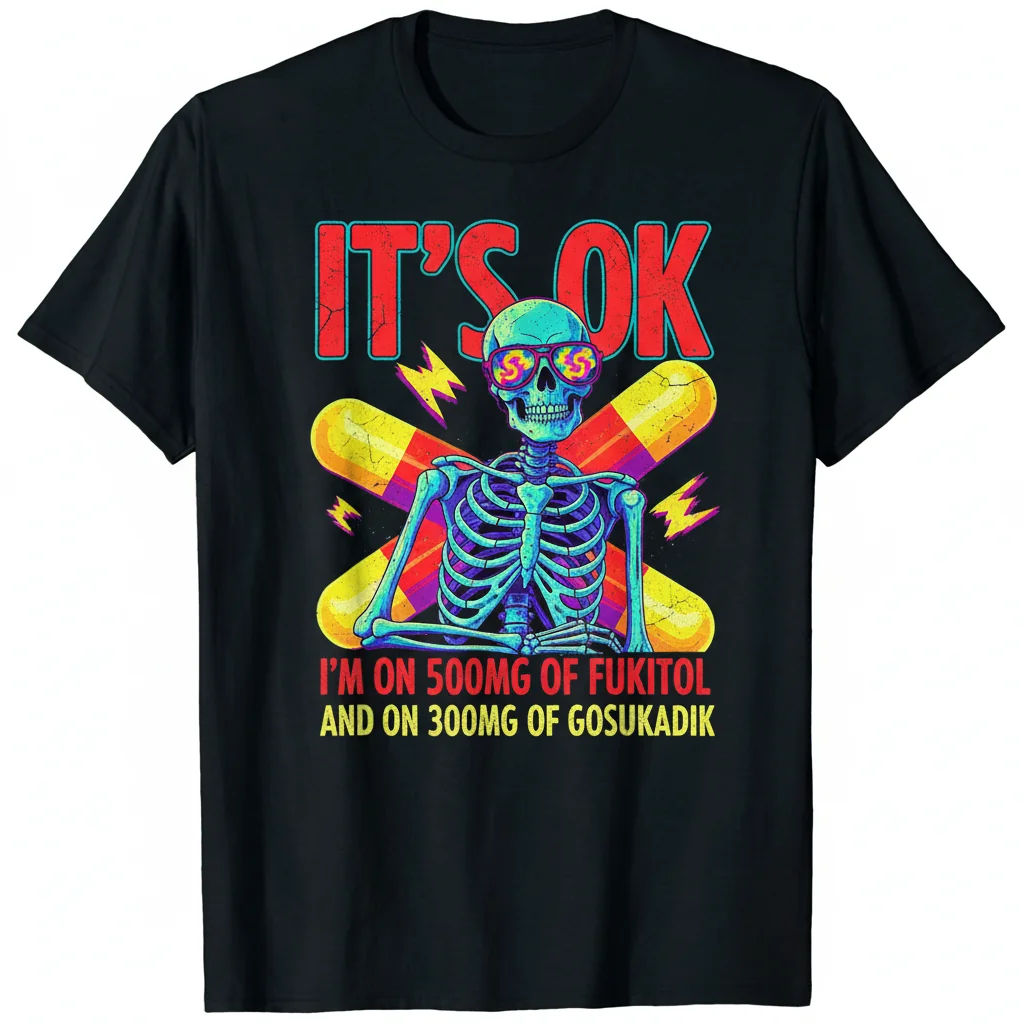 Skeleton Fukitol & Gosukadik Funny Prescription T-Shirt