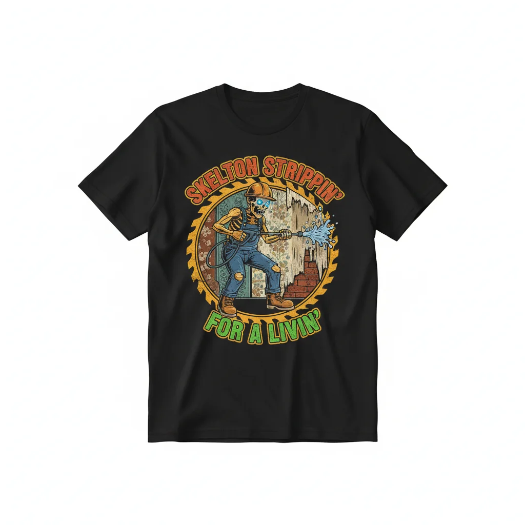 The "Strippin' for a Livin'" Skeleton Art Tee