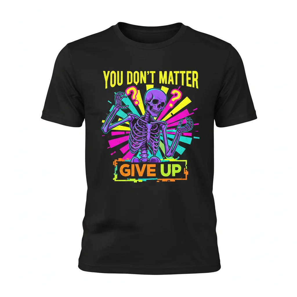 Skeleton "You Don't Matter Give Up" Graphic T-Shirt | Premium Cotton Tee