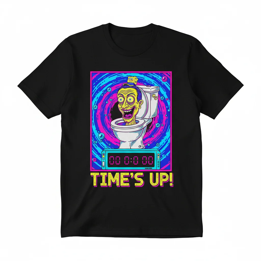 Skibidi Toilet Spongebob Time Card Essential T-Shirt – Unique Graphic Tee