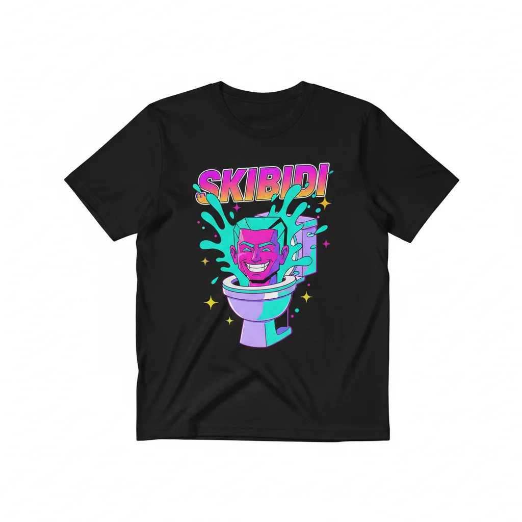Skibidi Toilet Viral Meme T-Shirt | Funny Toilet Head Graphic Tee
