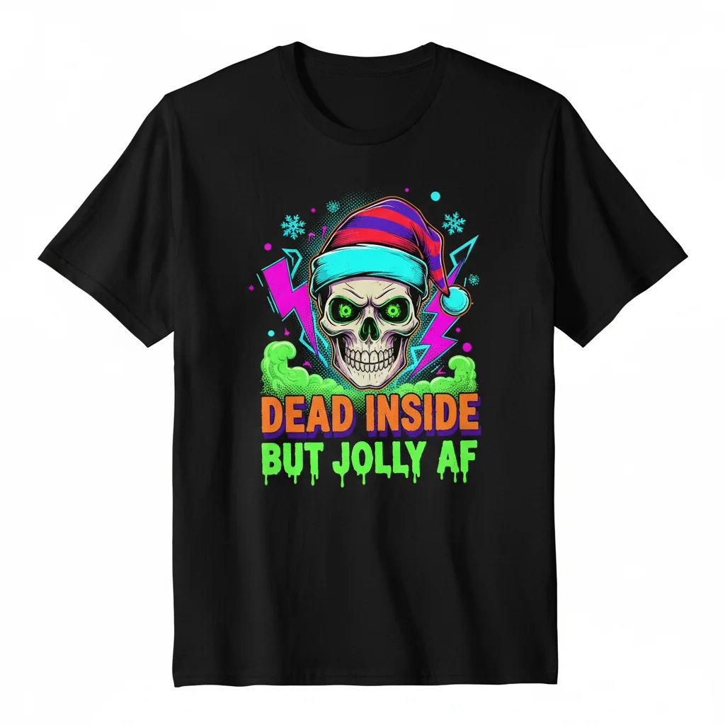 Dead Inside but Jolly AF: A Christmas Skull Tee