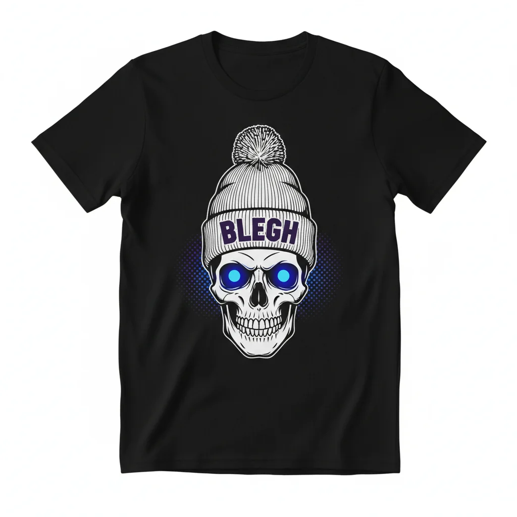 Embrace Your Vibe: The 'Blegh Beanie Skull' Essential Tee