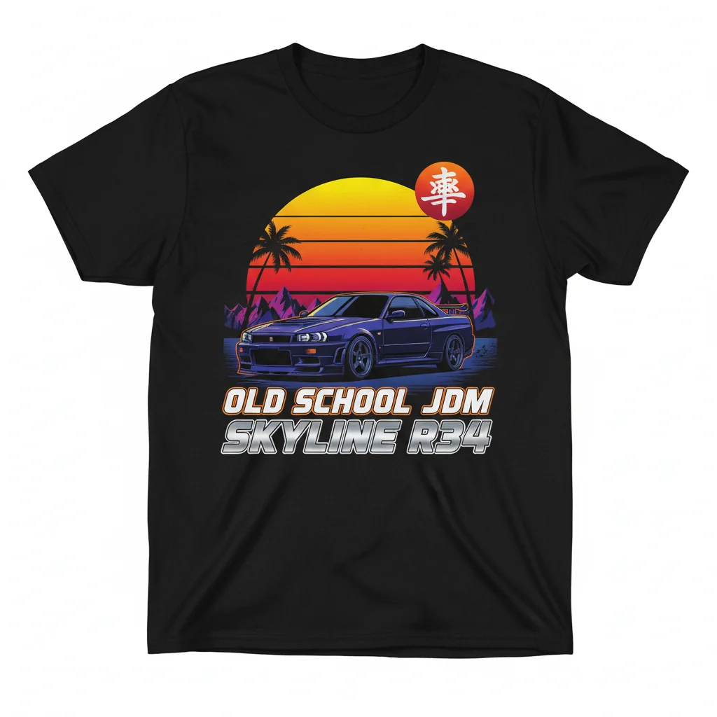 Skyline R34 (MJ) SunRise Tee: OG JDM Icon