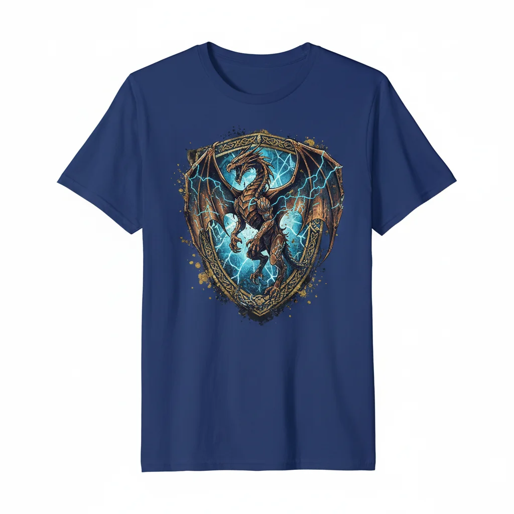 Skyrim Blue & Gold Dragon Ornament Essential T-Shirt - Premium Gaming Apparel