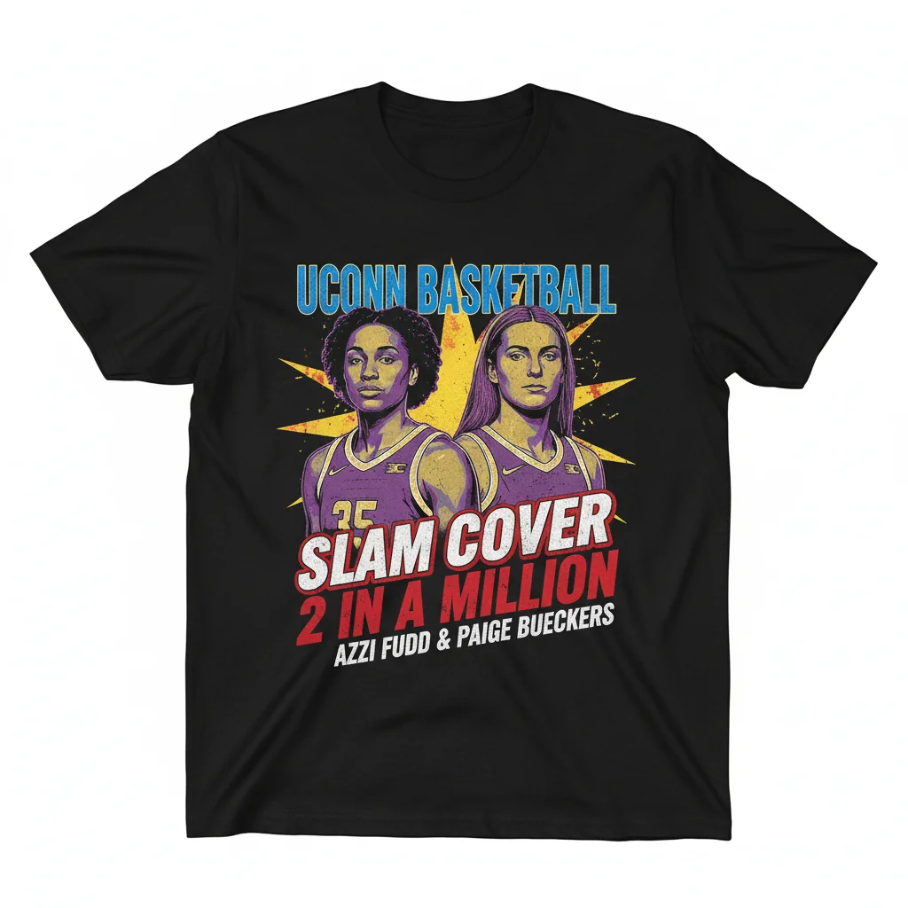 Azzi Fudd & Paige Bueckers UConn Basketball 'Slam Cover' T-Shirt