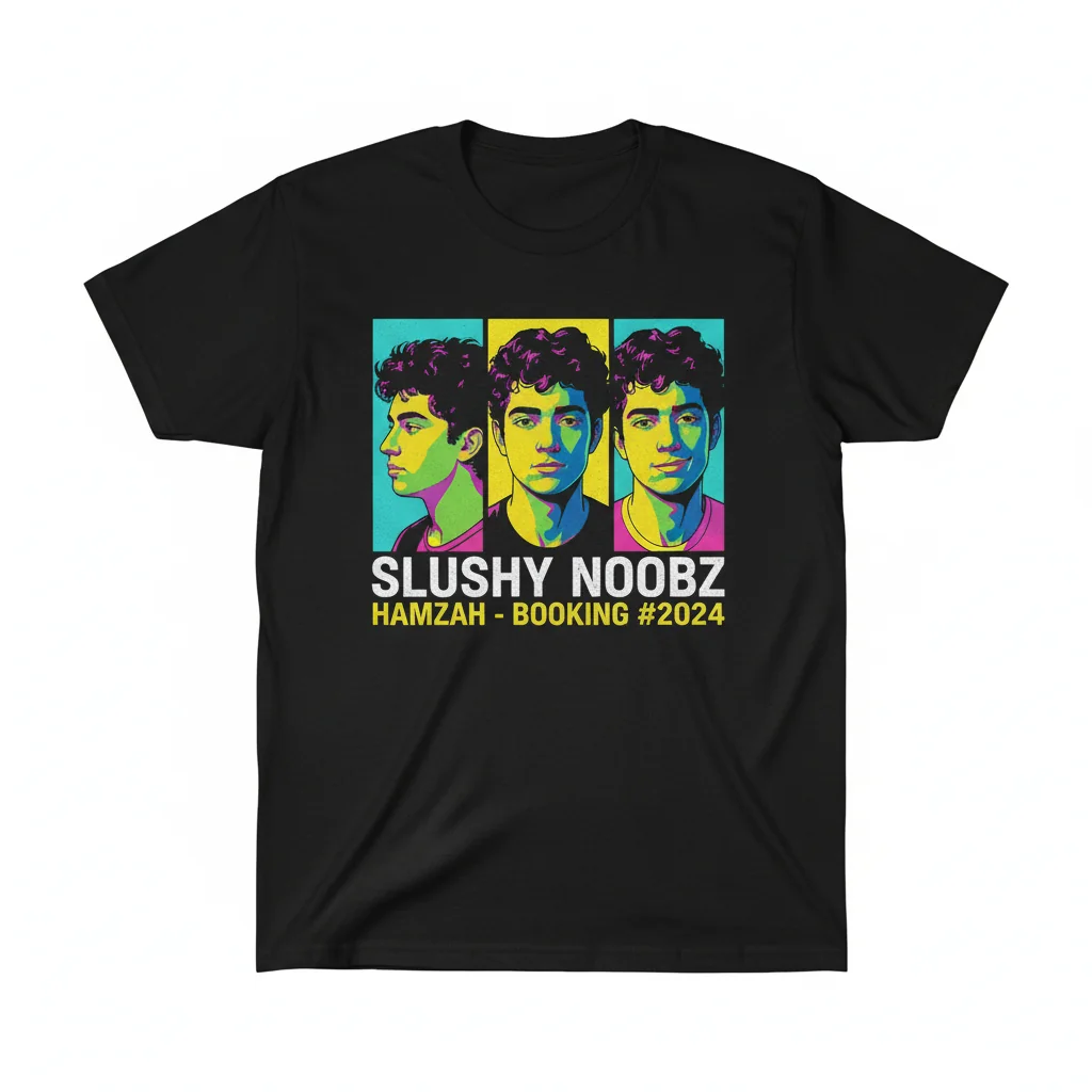 Slushy Noobz Hamzah Mugshot Premium T-Shirt - Gaming & YouTube Fan Apparel