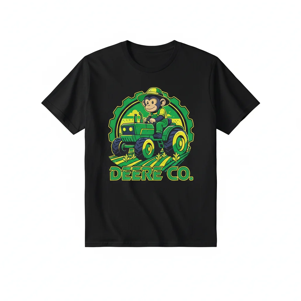 Home 11 Small Monkey John Deere Essential T-Shirt – Unmatched Comfort & Lasting Style