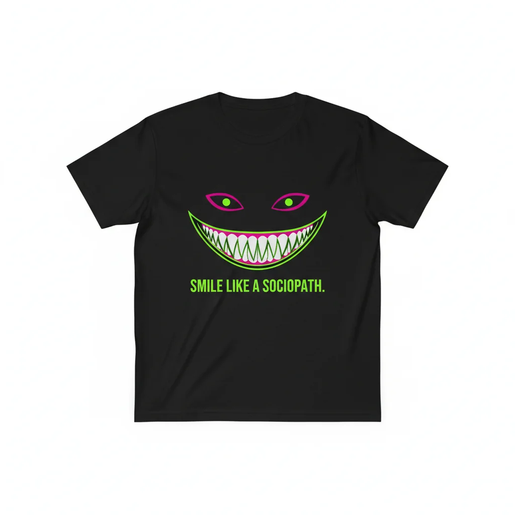 Unleash Your Enigmatic Charm: "Smile Like a Sociopath" Essential T-Shirt
