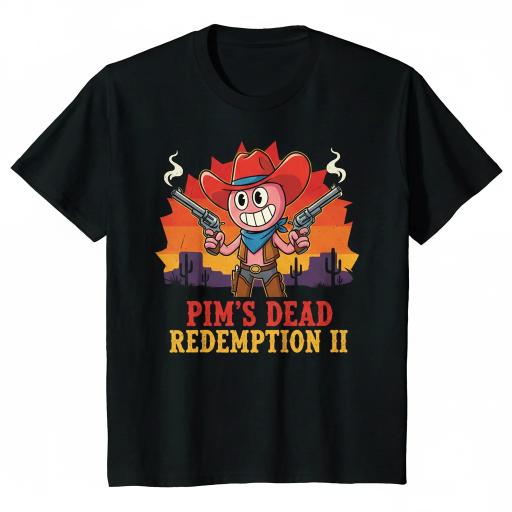 Smiling Friends Cowboy Pim Pim Red Dead Redemption II T-Shirt