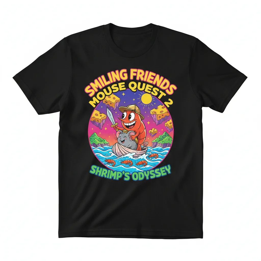 Shrimp's Odyssey: Smiling Friends Mouse Quest 2 Adventure Tee