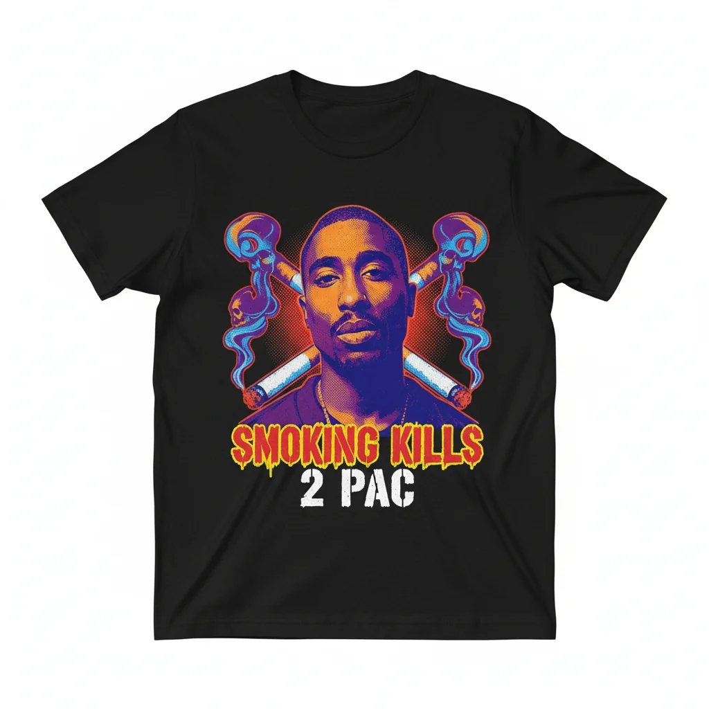 Tupac "Smoking Kills" Premium Graphic Tee - Durable & Fade-Resistant