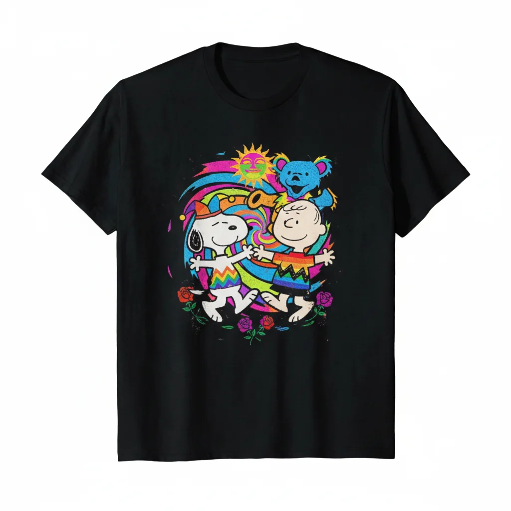 Snoopy & Charlie Brown Grateful Dead Shirt | Peanuts Band Tee | Unisex Graphic T-Shirt