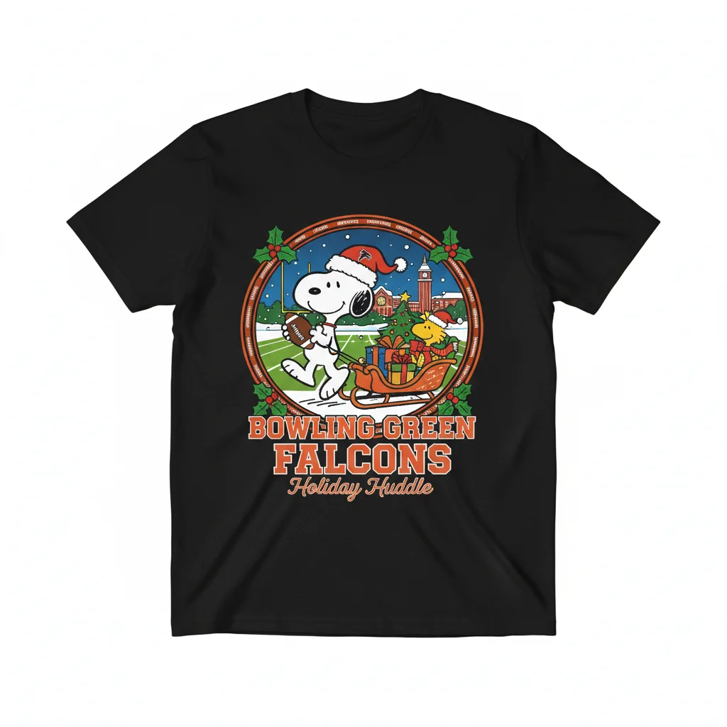 Snoopy & Friends Bowling Green Falcons Christmas Football Tee - Ultimate Fan Comfort & Durability