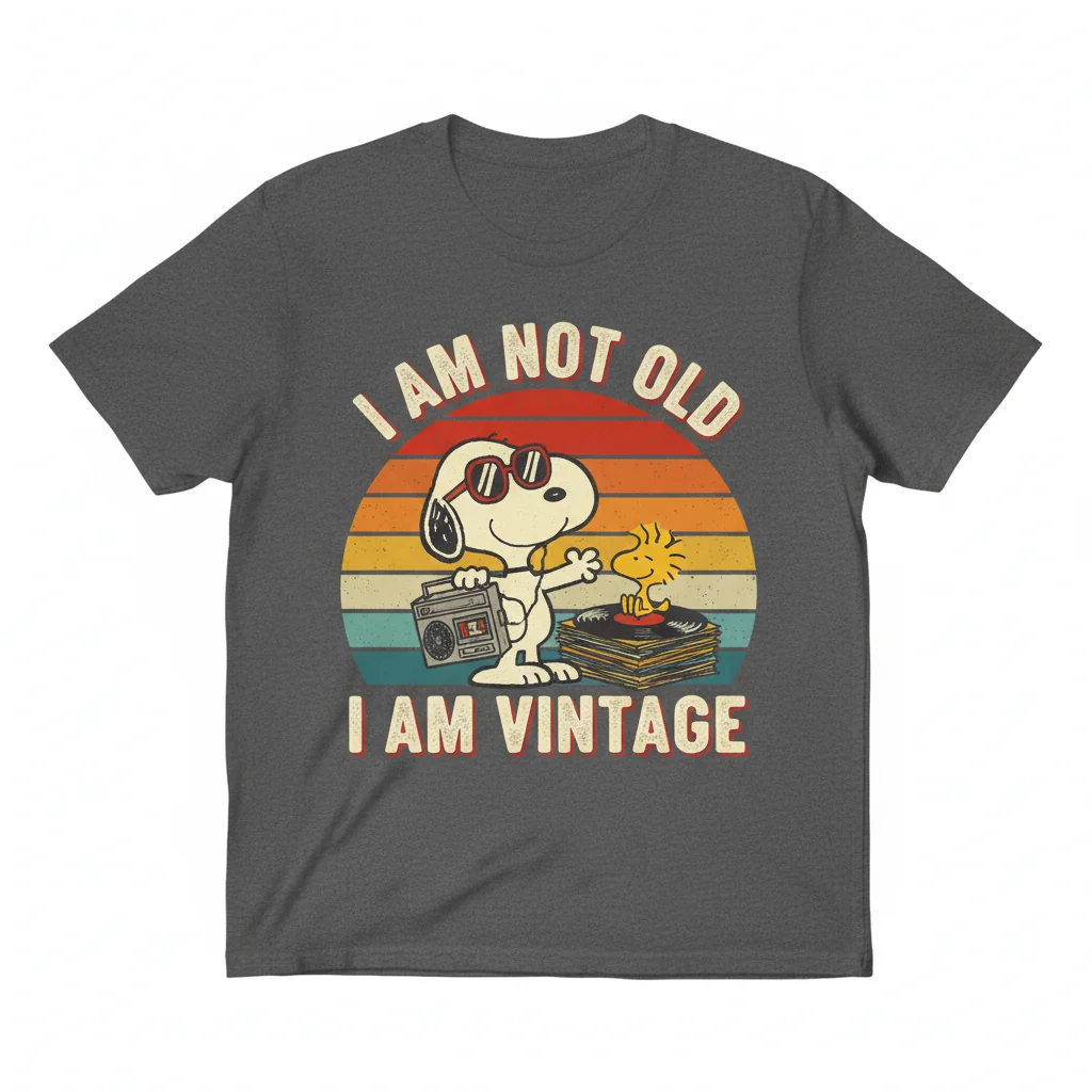 The 'I Am Vintage' Snoopy & Woodstock Shirt | Premium Artist-Designed Tee