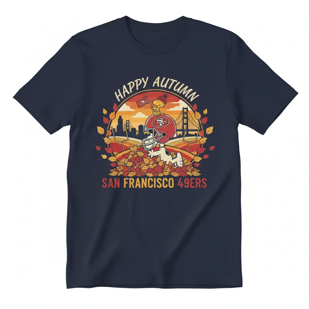 Snoopy & Woodstock San Francisco 49ers NFL Autumn T-Shirt