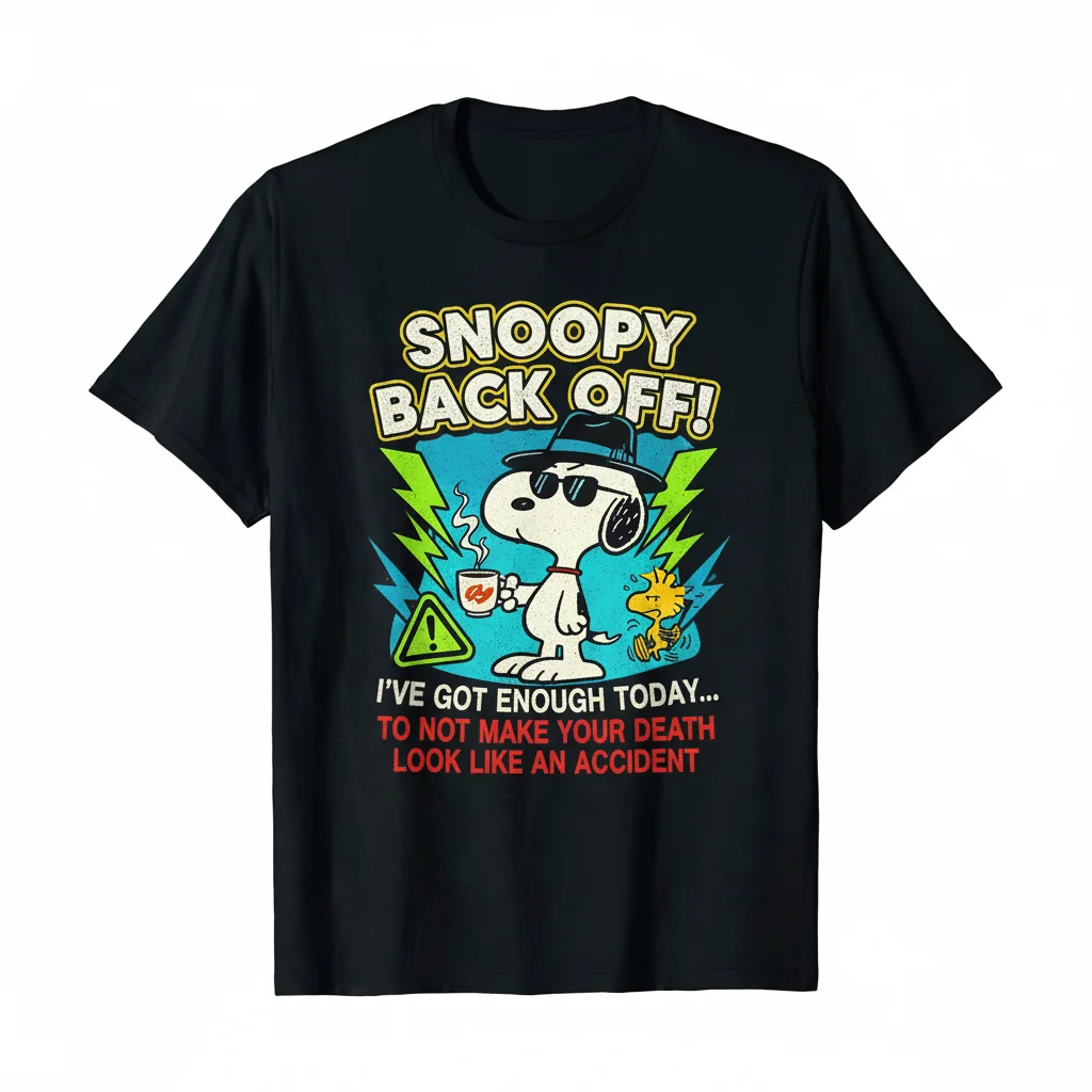 Snoopy 'Enough to Deal With' Durable Unisex Tee - Fade-Resistant & Pre-Shrunk