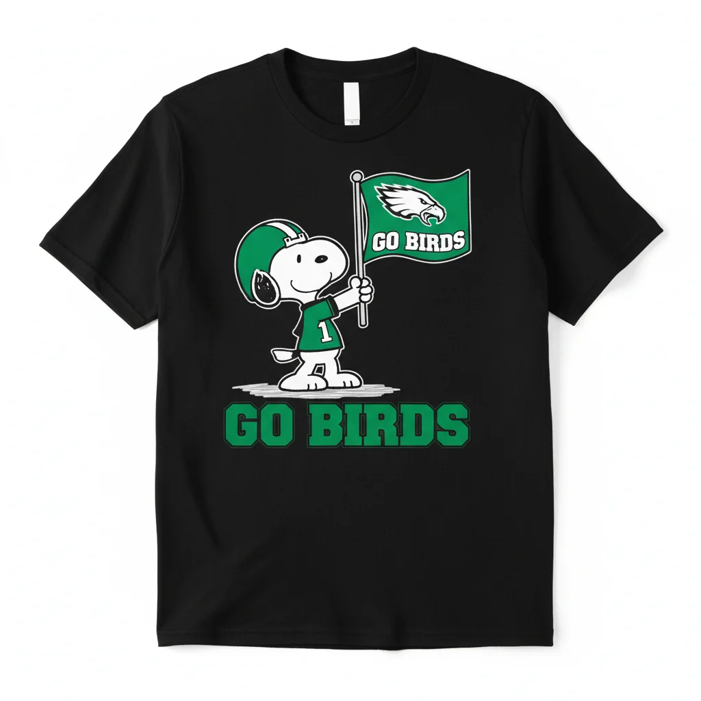 Snoopy's Philadelphia Eagles 'Go Birds' Victory Flag Tee