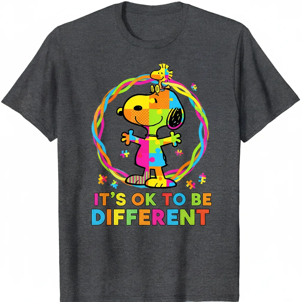 Snoopy's "It's Okay to Be Different" Autism Awareness Tee