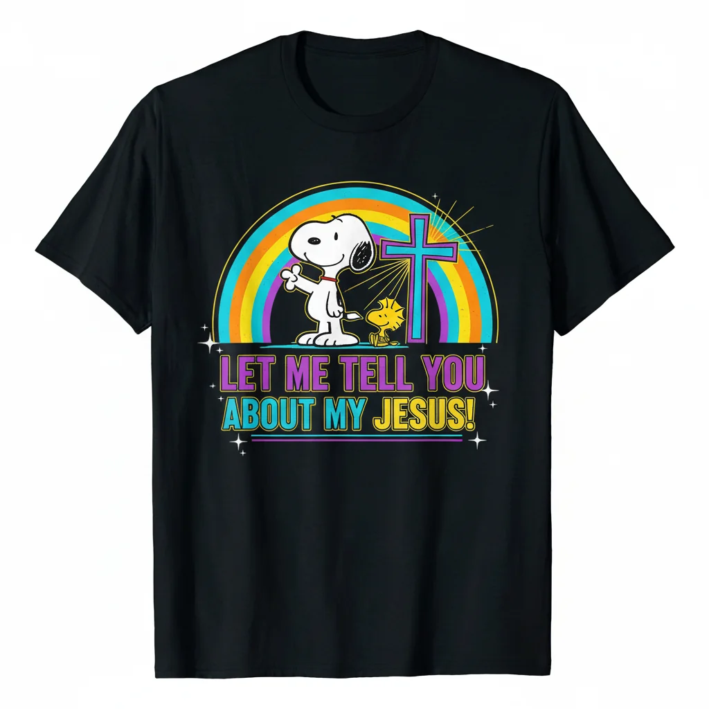 Snoopy's Joyful Proclamation: A Jesus Christian Lifestyle Tee