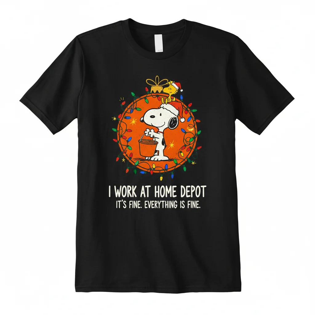 Snoopy 'I Work at Home Depot' Christmas Ornament | Funny Peanuts Holiday Decor