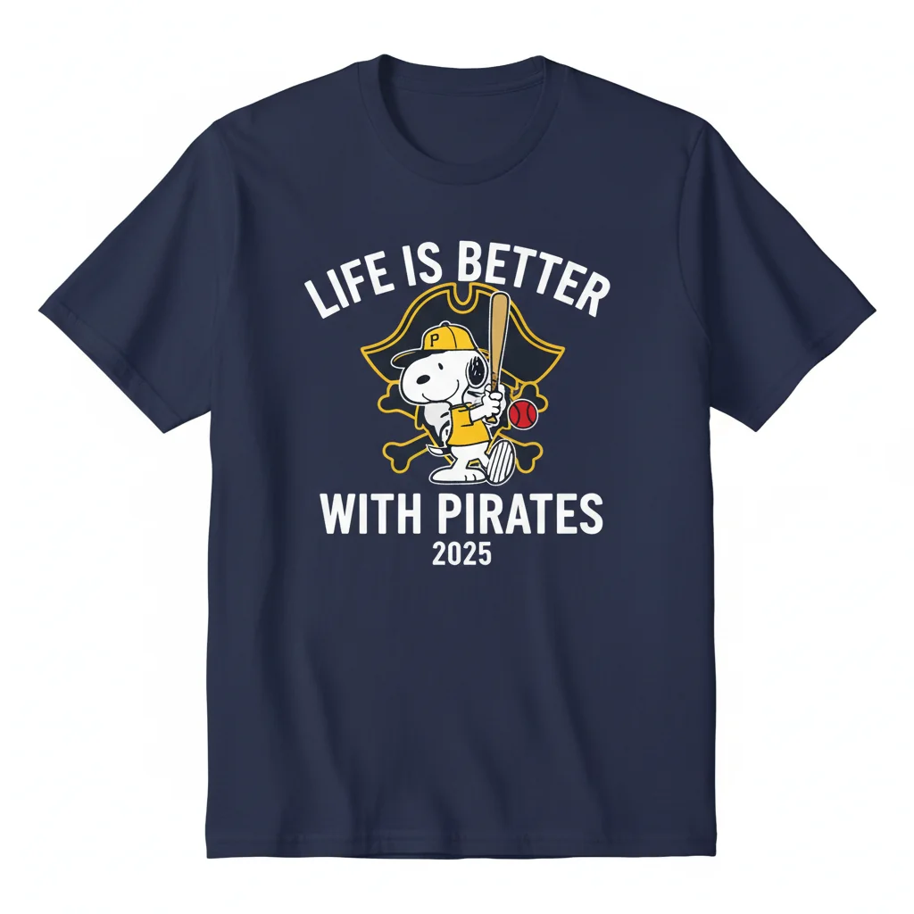 Snoopy Peanuts Pittsburgh Pirates MLB 2025 Shirt: Durable Comfort for True Fans