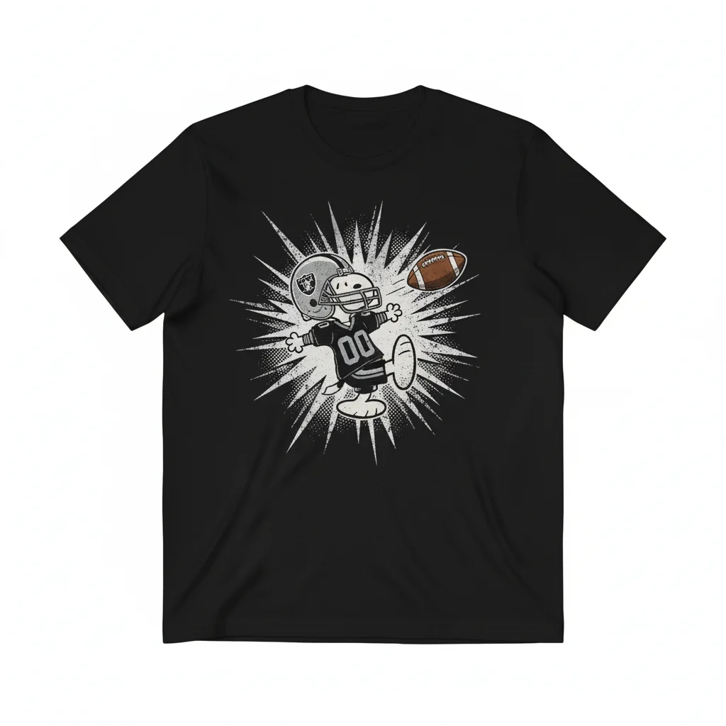Snoopy Las Vegas Raiders Football Fan T-Shirt - Officially Licensed NFL Character Tee