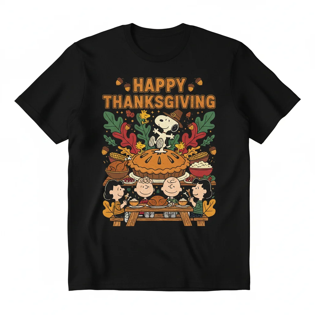 Snoopy with Friends Happy Thanksgiving Shirt – Premium Comfort & Lasting Joy