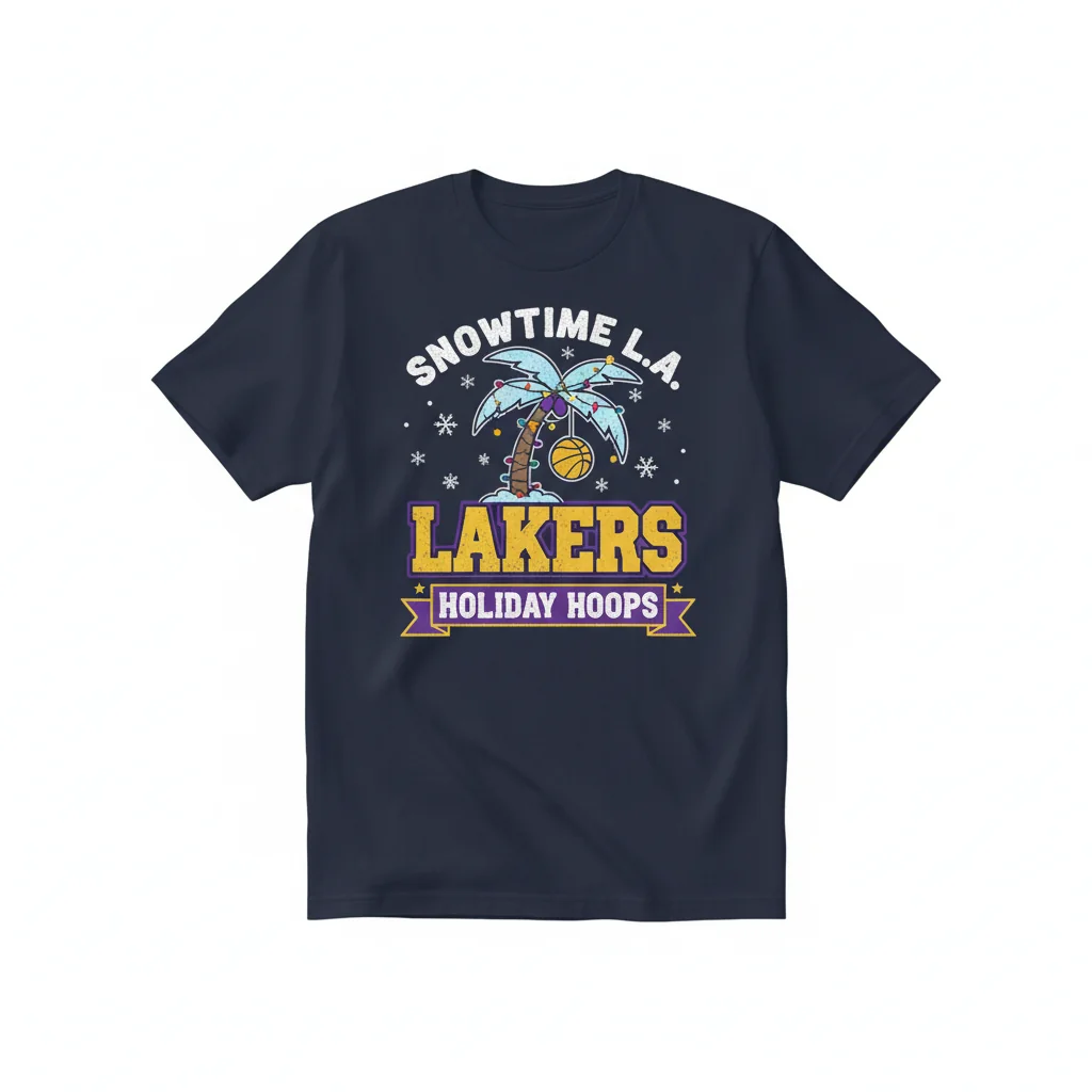 Snowtime Los Angeles Lakers NBA Christmas Basketball Shirt - Holiday Fan Tee