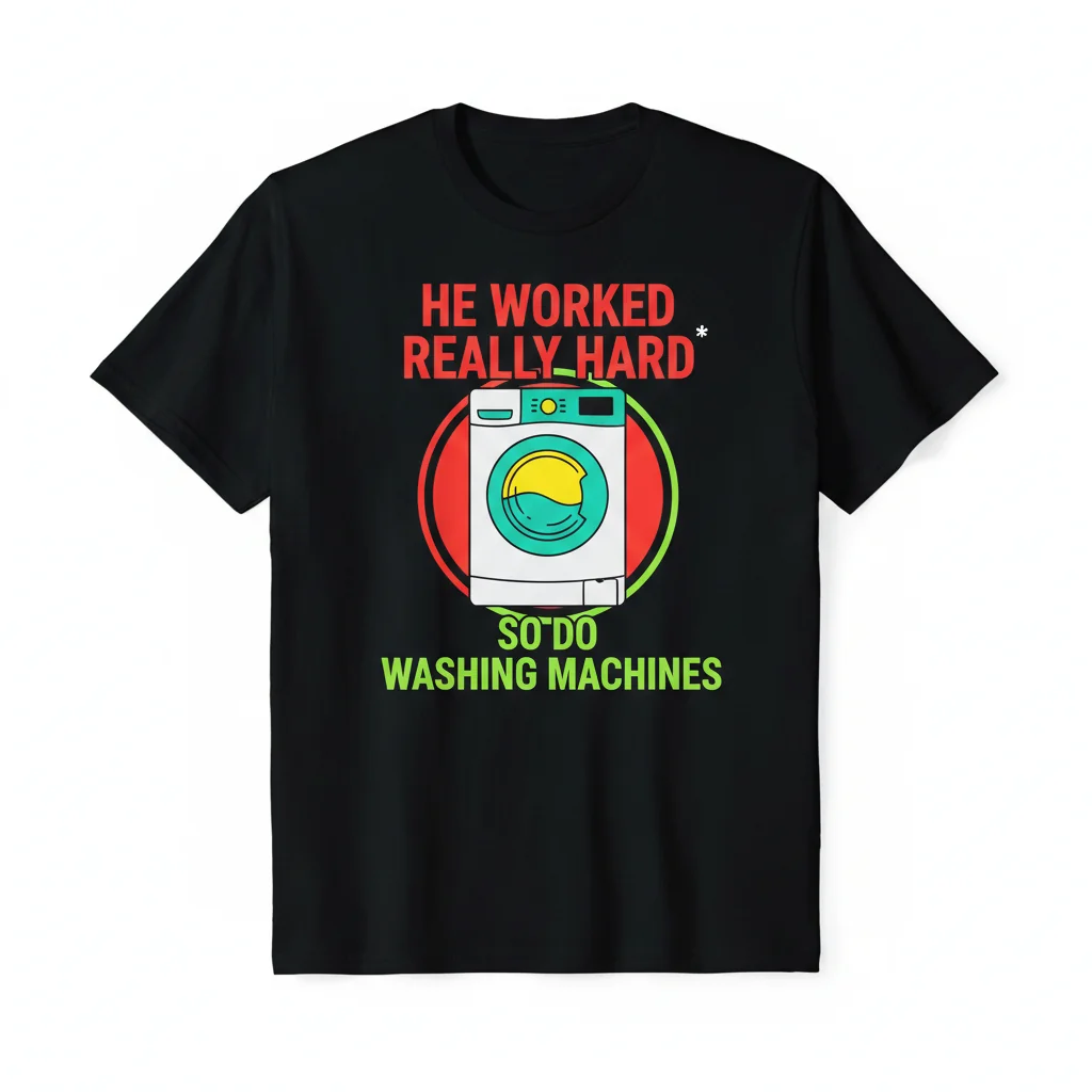 Camiseta Esencial "So Do Washing Machines" – 100% Algodón, Ajuste Retail