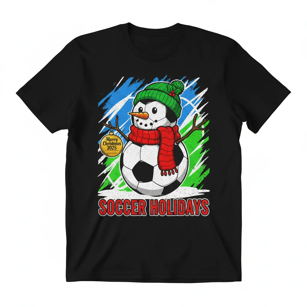 Soccer Snowman Merry Christmas 2025 Personalized Ornament