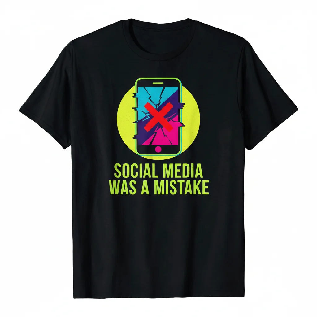 Social Media Was A Mistake Essential T-Shirt - Premium Ring-Spun Cotton Tee