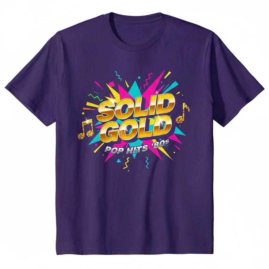 Solid Gold Echoes: The 80s Pop Culture Tee