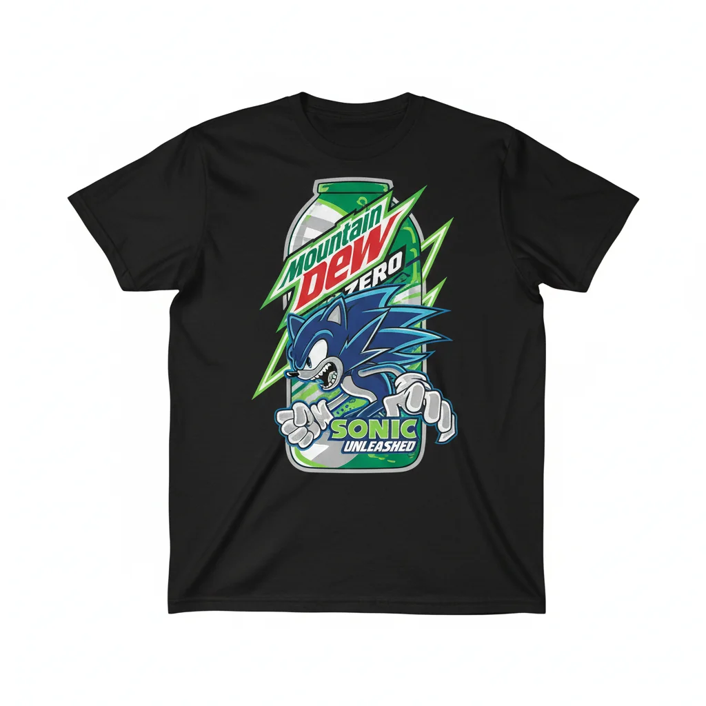 Embrace the Rush: Sonic Unleashed Mountain Dew Zero Art Tee