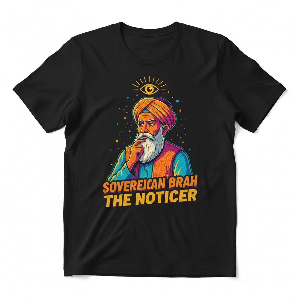 Sovereign Brah The Noticer Vintage Style Graphic T-Shirt - Premium Cotton Tee