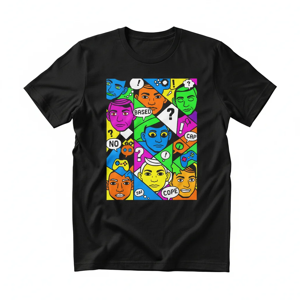 Soyjak Collage: 'Digital Echoes' Premium Graphic T-Shirt