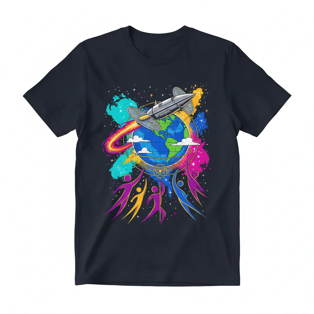 Spaceship Earth Mural: Wear Your Cosmic Journey Classic T-Shirt