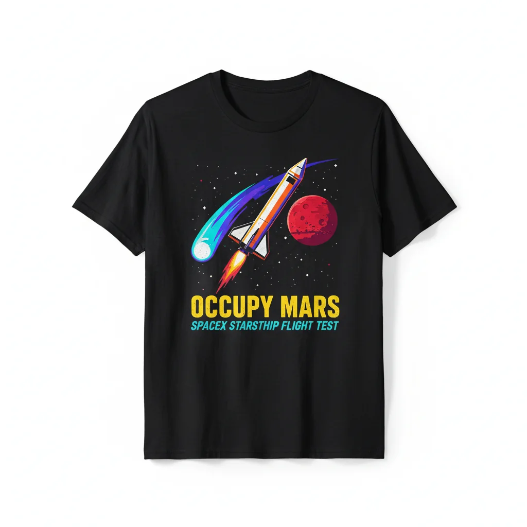 Starship Flight Test Tee: Journey to Mars Inspired by SpaceX & Elon Musk