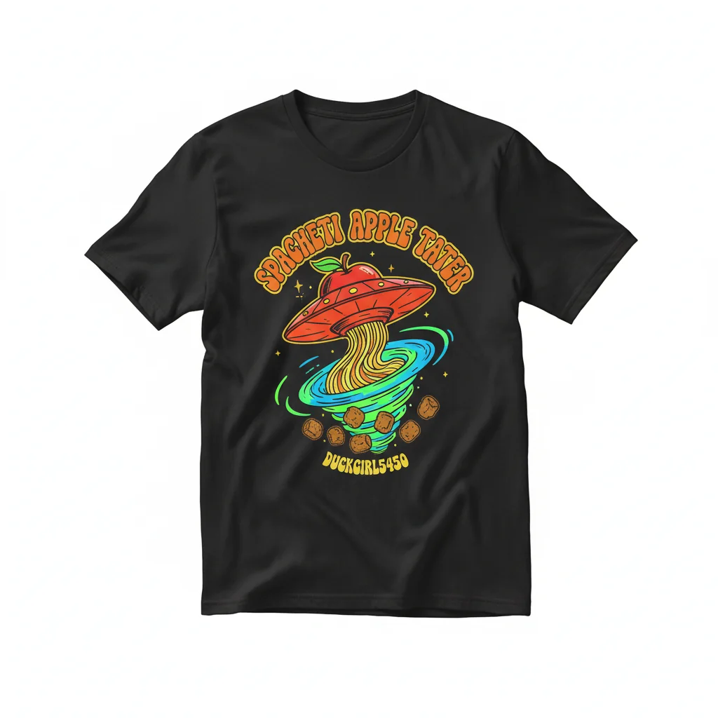 Spaghetti Apple Tater Essential T-Shirt - Ultra Soft Cotton, Retail Fit Tee