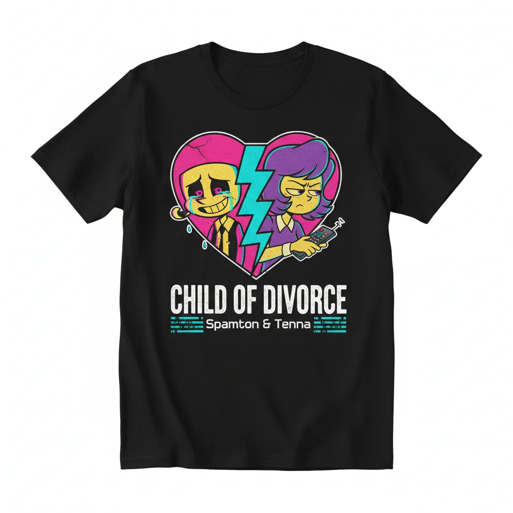 Spamton and Tenna Child of Divorce Essential T-Shirt - Unique Fan Art Apparel