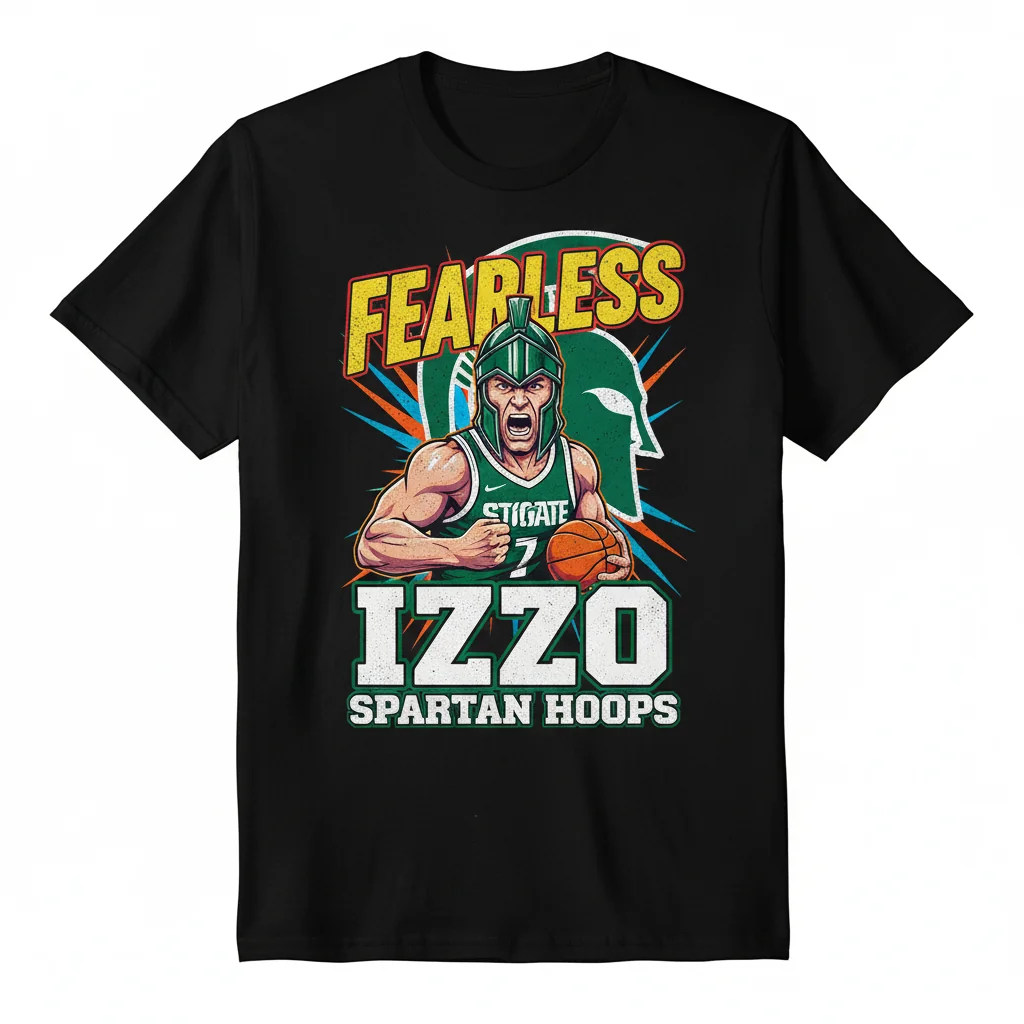 Tom Izzo Fearless Caricature Shirt: Spartan Michigan State Coach Tee